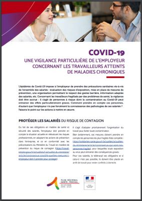 Imprim Covid-19 : Vigilance particulire de l'employeur concernant les travailleurs MCE